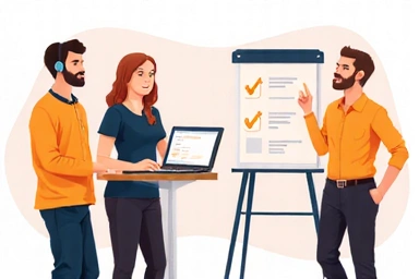 A friendly illustration of a team working collaboratively, symbolizing efficient customer support and problem-solving.