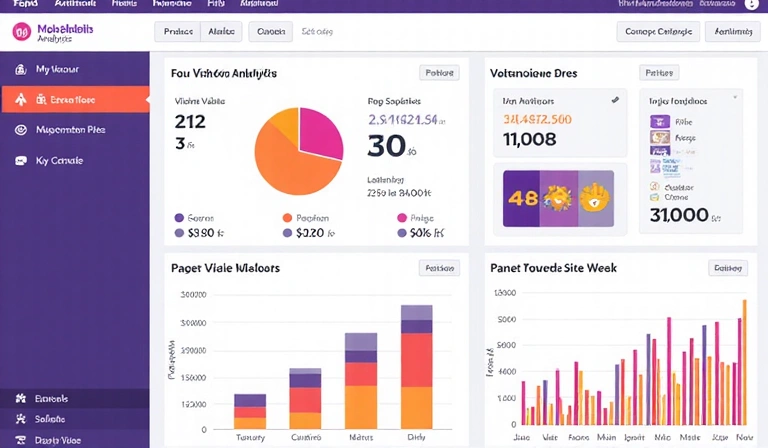A dashboard showing website analytics data with graphs and charts, representing performance cookies.
